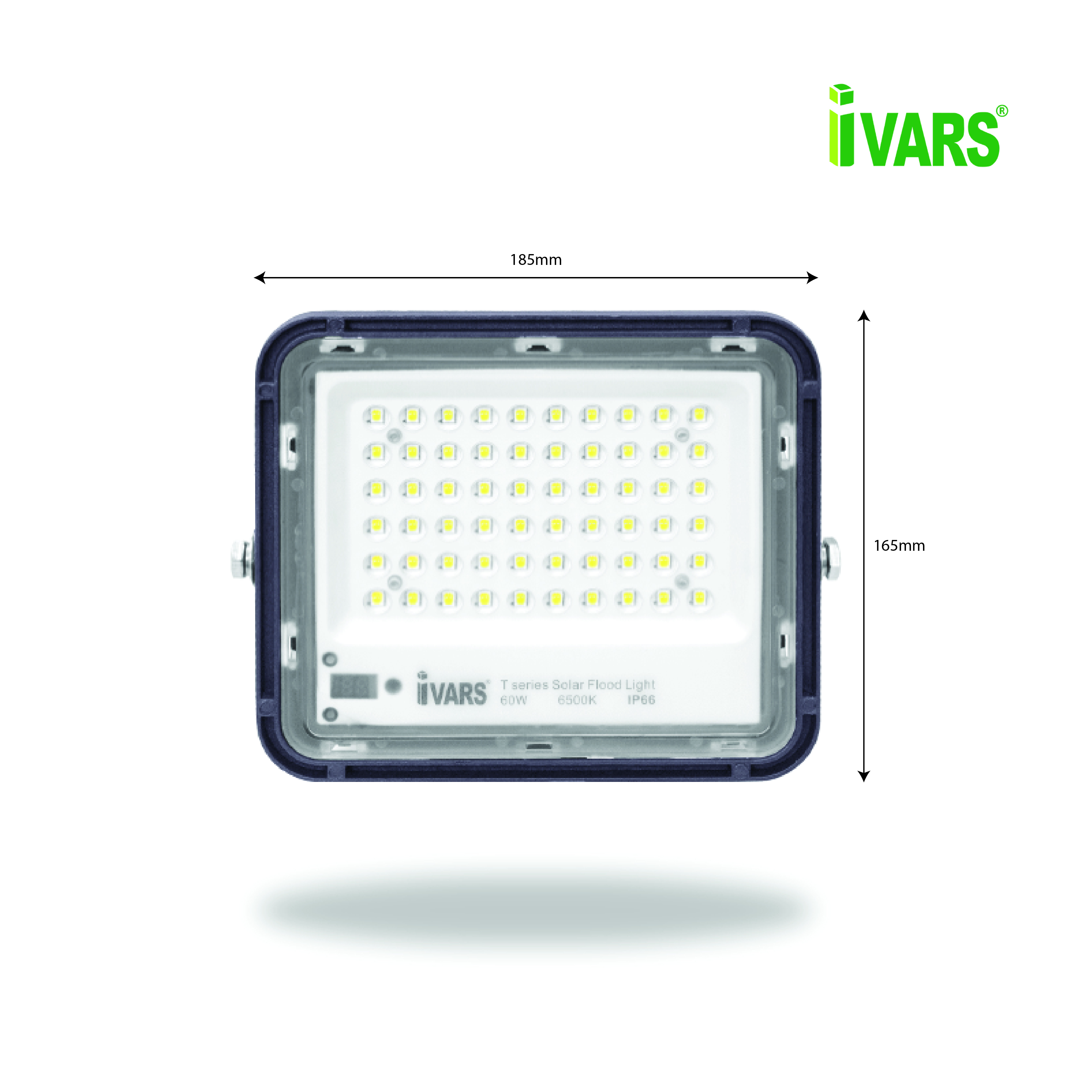Đèn LED Pha Năng Lượng Mặt Trời Thương Hiệu IVARS - Công Suất 60W- Hàng chính hãng