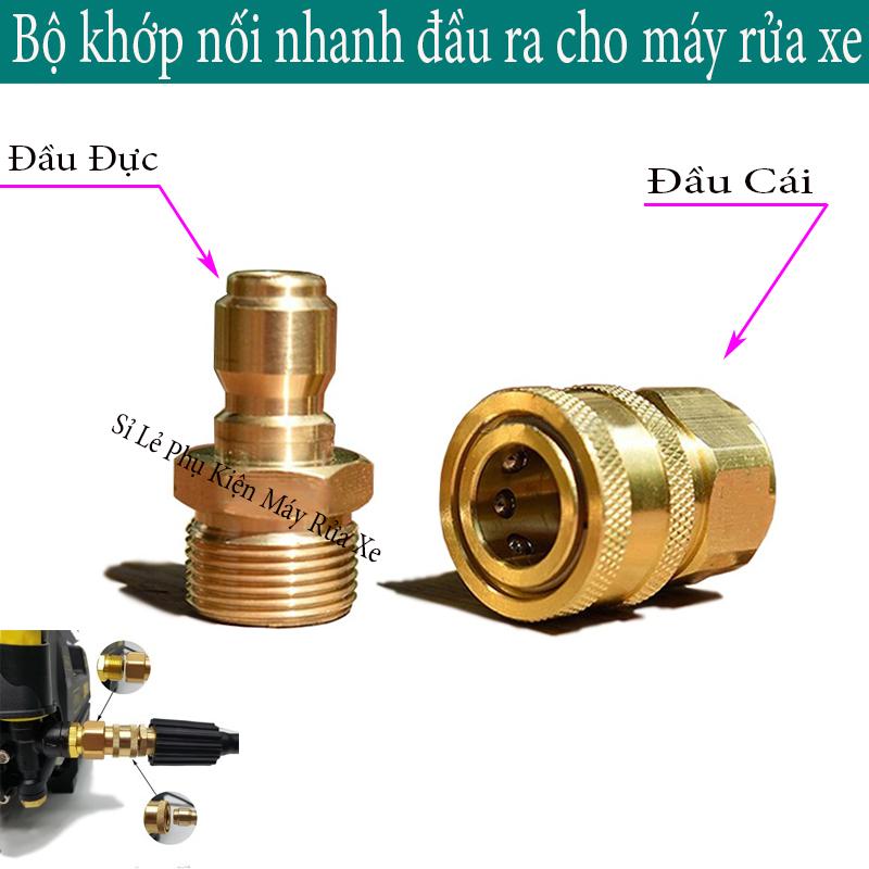 Bộ khớp nối nhanh đầu ra cho máy rửa xe áp lực cao, đầu nối nhanh đầu ra cho máy xịt rửa cao áp, máy rửa xe