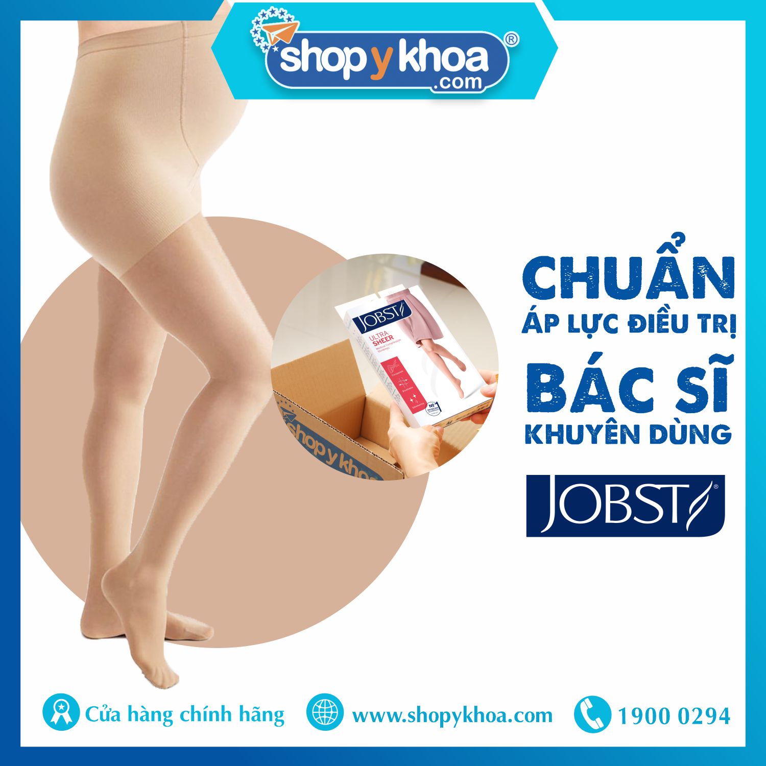 Vớ y khoa bầu JOBST UltraSheer - Siêu mỏng, màu da, kín ngón, 20-30mmHg, giãn tĩnh mạch chân (tất y khoa)