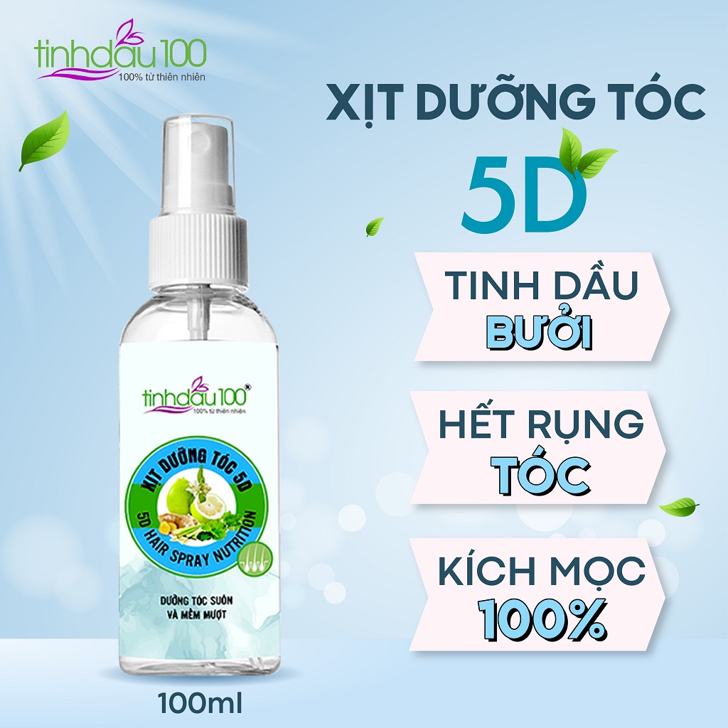 XỊT DƯỠNG TÓC 5D - KÍCH THÍCH TÓC MỌC MỚI VÀ NGĂN RỤNG TÓC 100ml