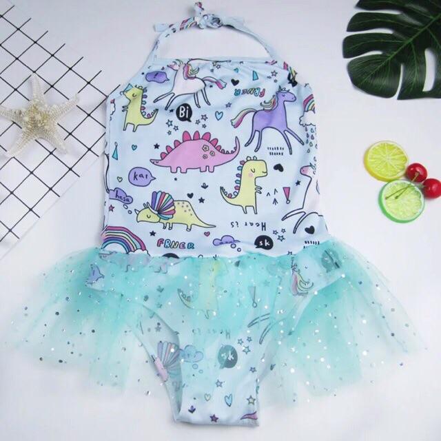 Đồ bơi bé gái phối ren kim tuyến Boi036