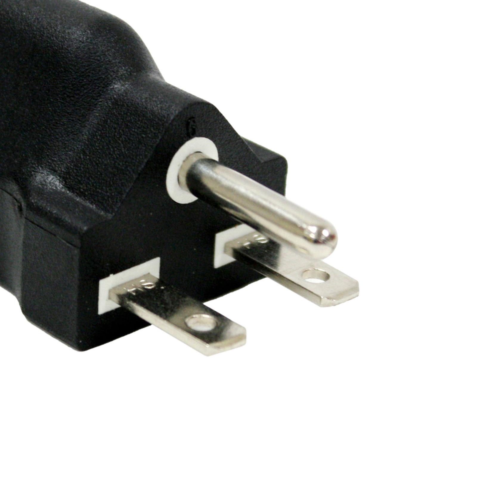 2xPortable 110-120V to 220-240V Plug Adapter Black 6-15R To 5-15R