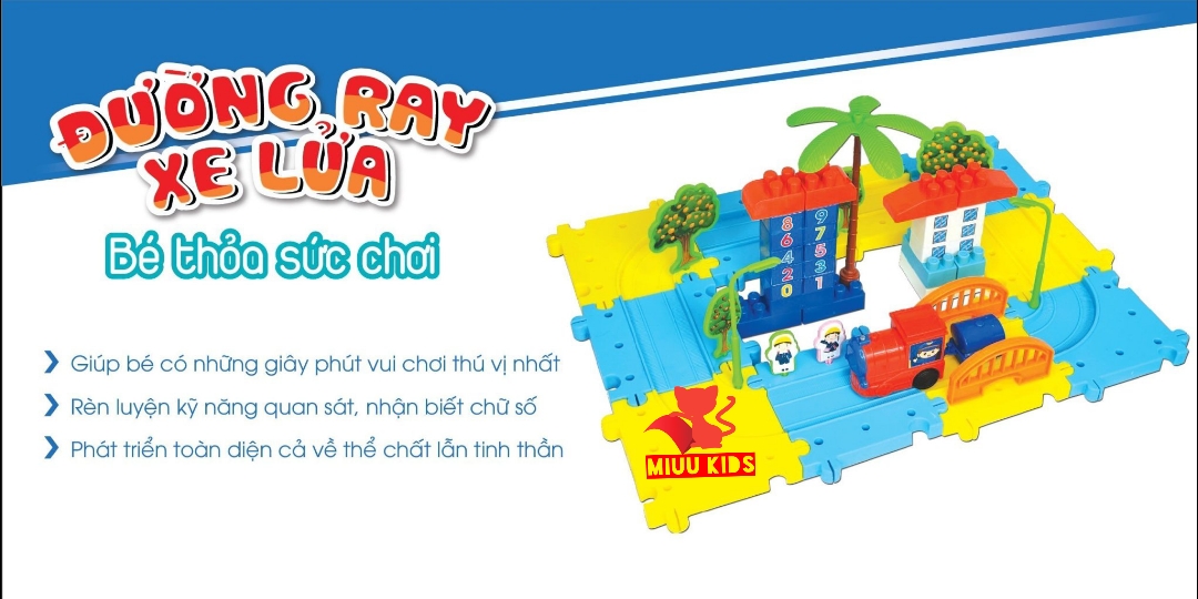 Đồ Chơi Lắp Ráp Đường Ray 45 Chi Tiết Kèm Xe Lửa Chạy Pin Bằng Nhựa Cao cấp