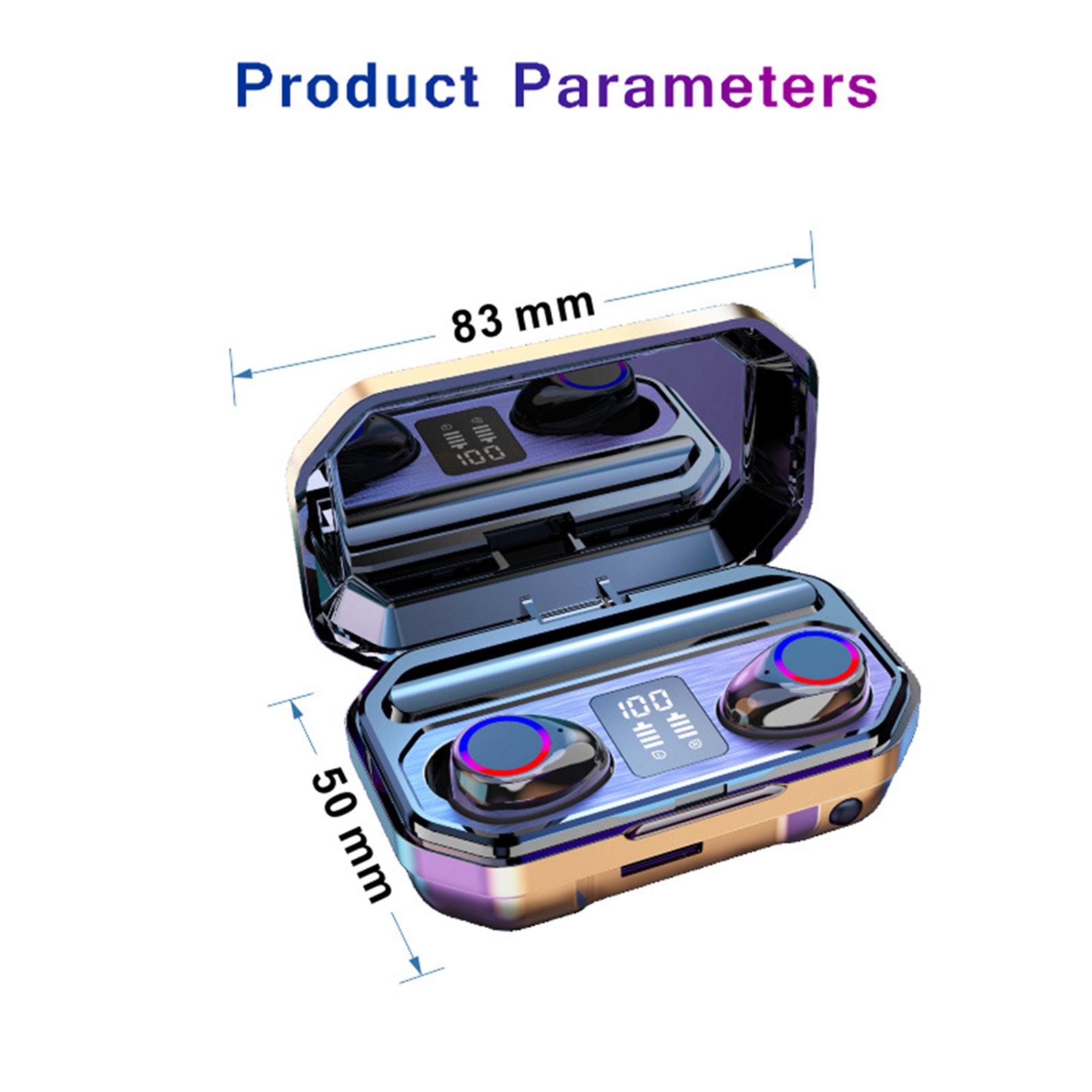 M12 Mini Earbuds BT5.0 True Wireless Headphones Smart In-Ear Headset with Mic Charging Box Digital Display Pick Up Automatic Pairing