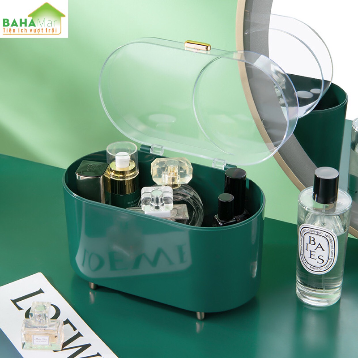 HỘP ĐỰNG NƯỚC HOA ĐỂ BÀN TRANG ĐIỂM "BAHAMAR" trang nhã và gọn gàng, tránh bụi bẩn