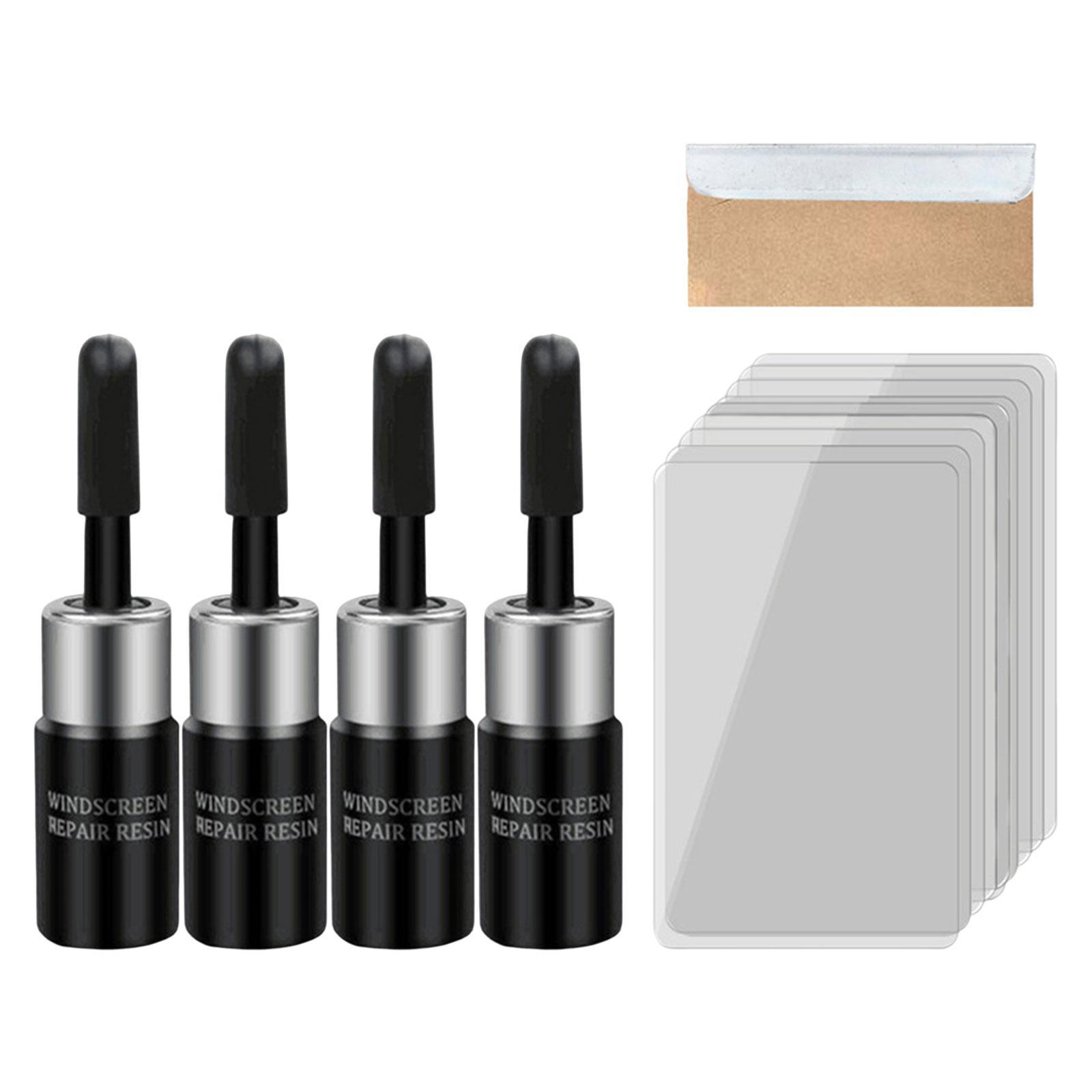 4x Car Windshield Crack Repair Resin , Scratch Remover, Easy to Use, Fixing Chips Cracks, Vehicle Glass DIY Windscreen Tool Nano Fluid Filler