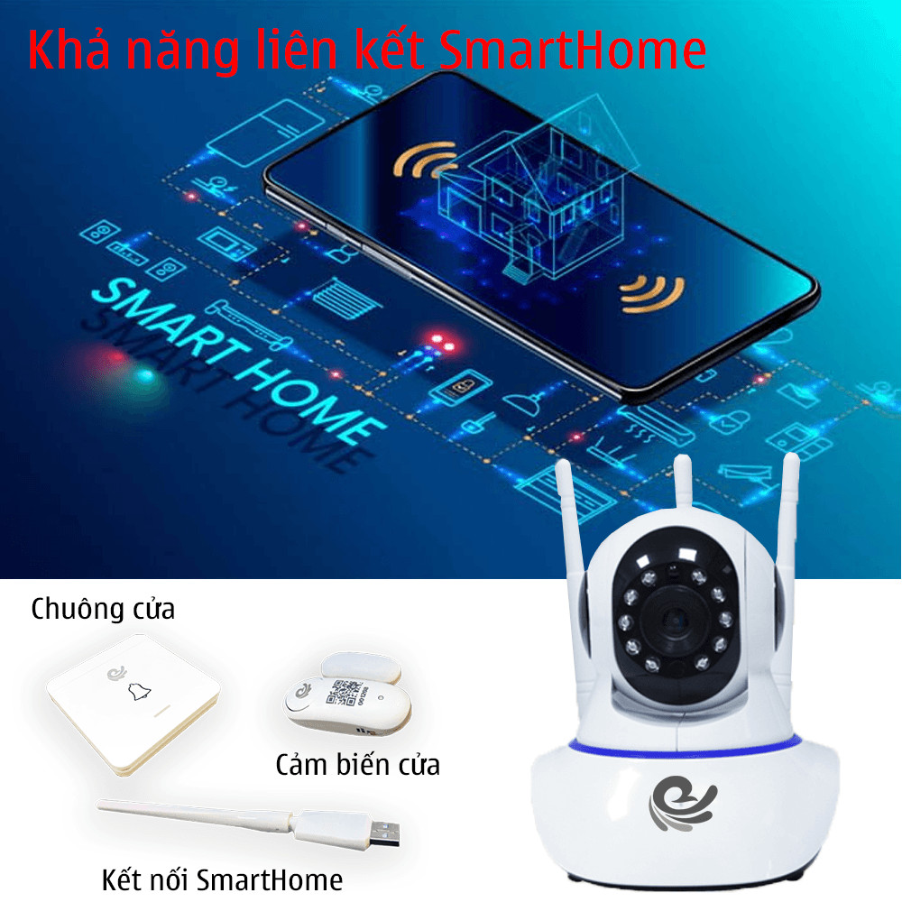 Camera Wifi Kết Nối Wifi Không Dây  Trong Nhà CareCam CC1021 Phiên Bản Nâng Cấp Của XF2+3 - Siêu Nét 2.0 FullHD 1920x1080p - Dùng APP CARECAM PRO - Hàng Nhập Khẩu