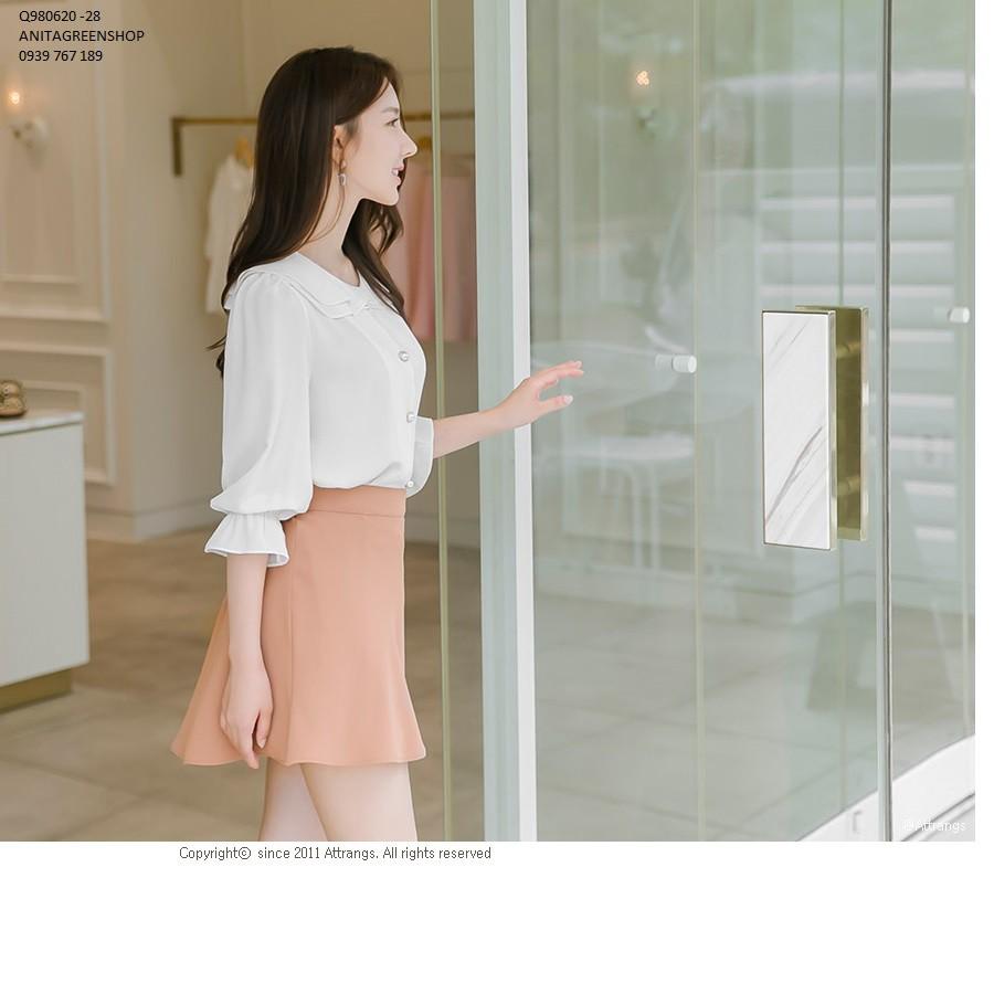 Q980620 ÁO SƠ MI NỮ CỔ SEN