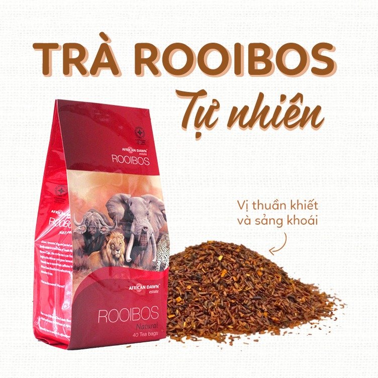 Trà thảo mộc Rooibos Nam Phi Natural 100gr ( 40 túi lọc)