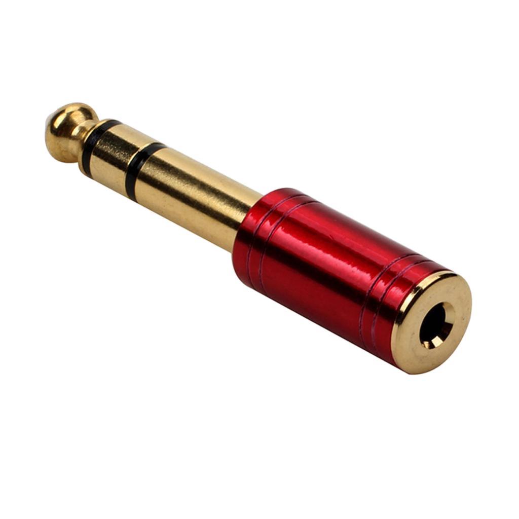 Metal 3.5mm Female to 6.5 Male Audio Stereo Headset Adapter Converter Red