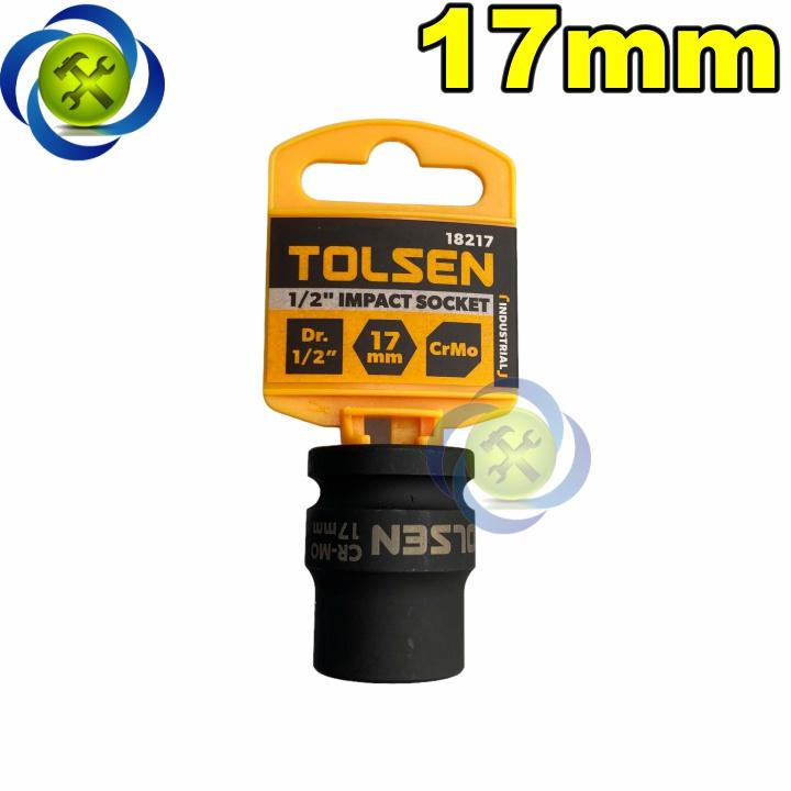 Tuýp 17mm 1/2 đen ngắn Tolsen 18217 loại 6 cạnh thép CR-MO