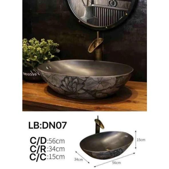 Lavabo đặt bàn mỹ nghệ đất nung ( BH 10 năm)