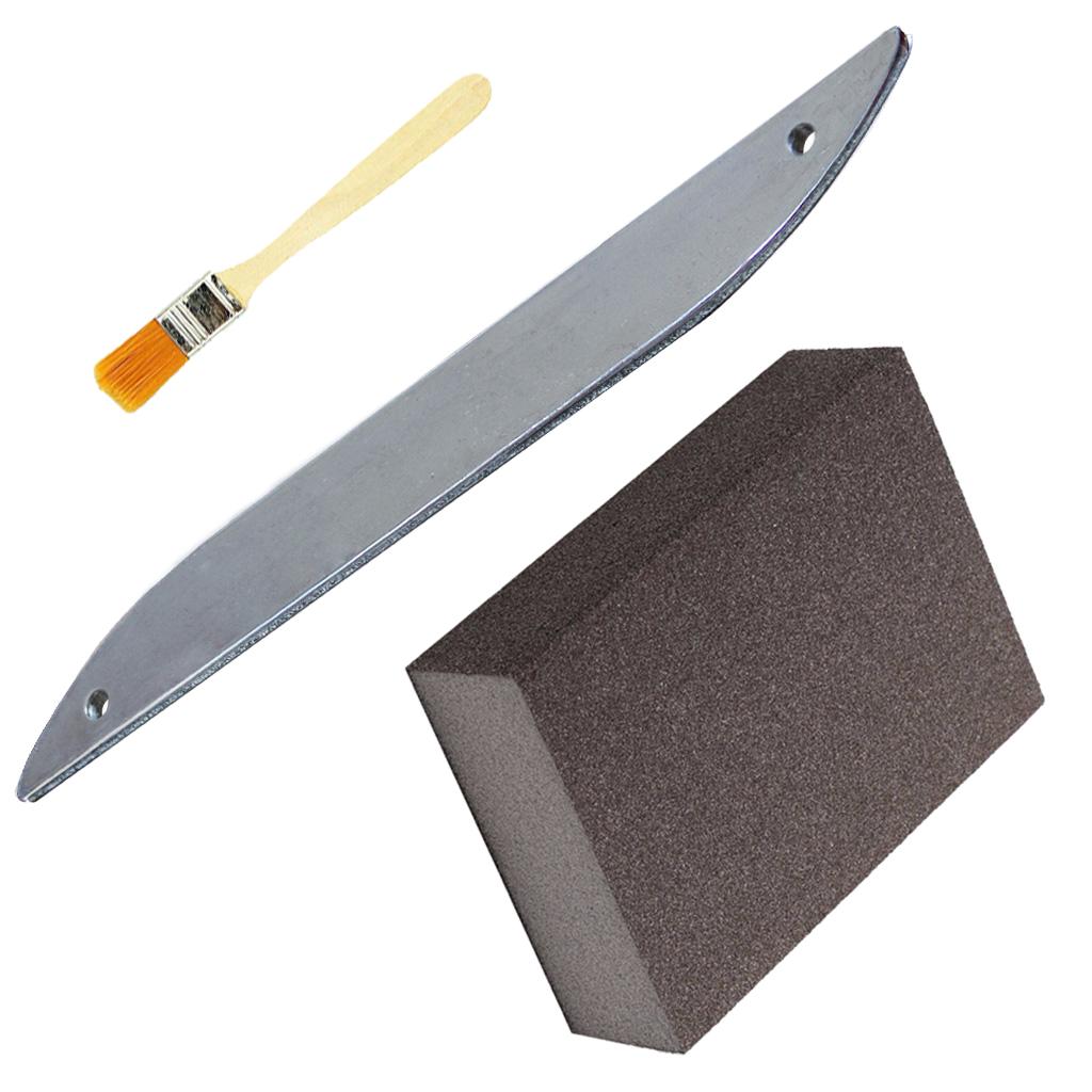 Guitar Maintenance Kit Diamond Fret Tool+Grinding Sponge+Cleaning Brush for Acoustic Guitar Bass