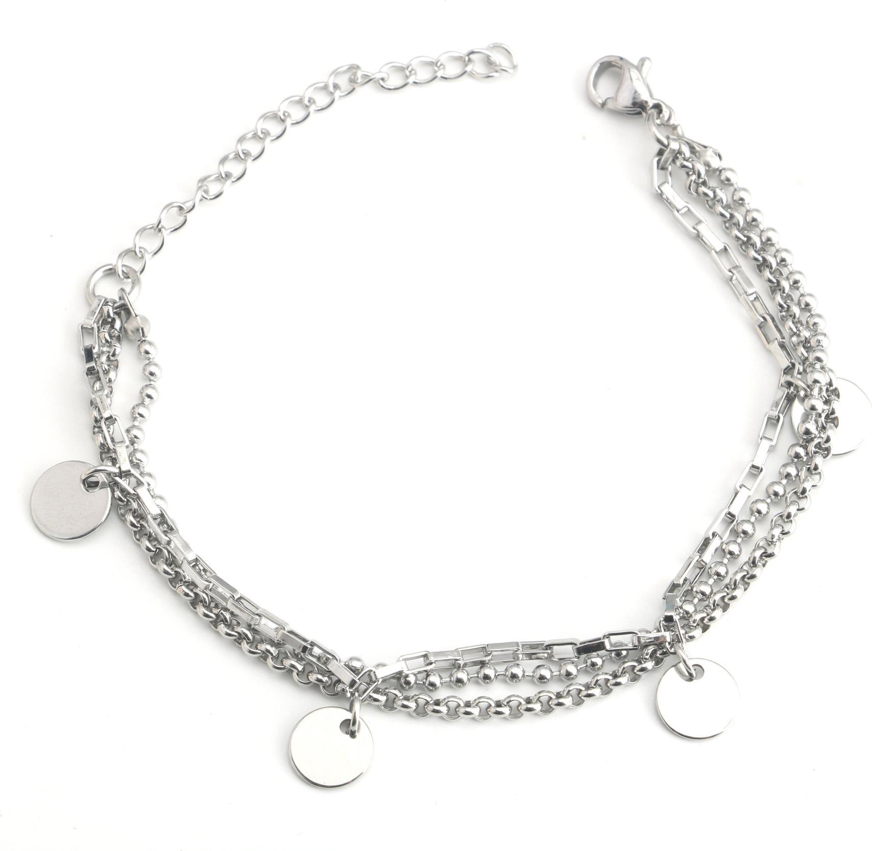 Vòng tay lắc tay xích 3 tầng unisex cá tính