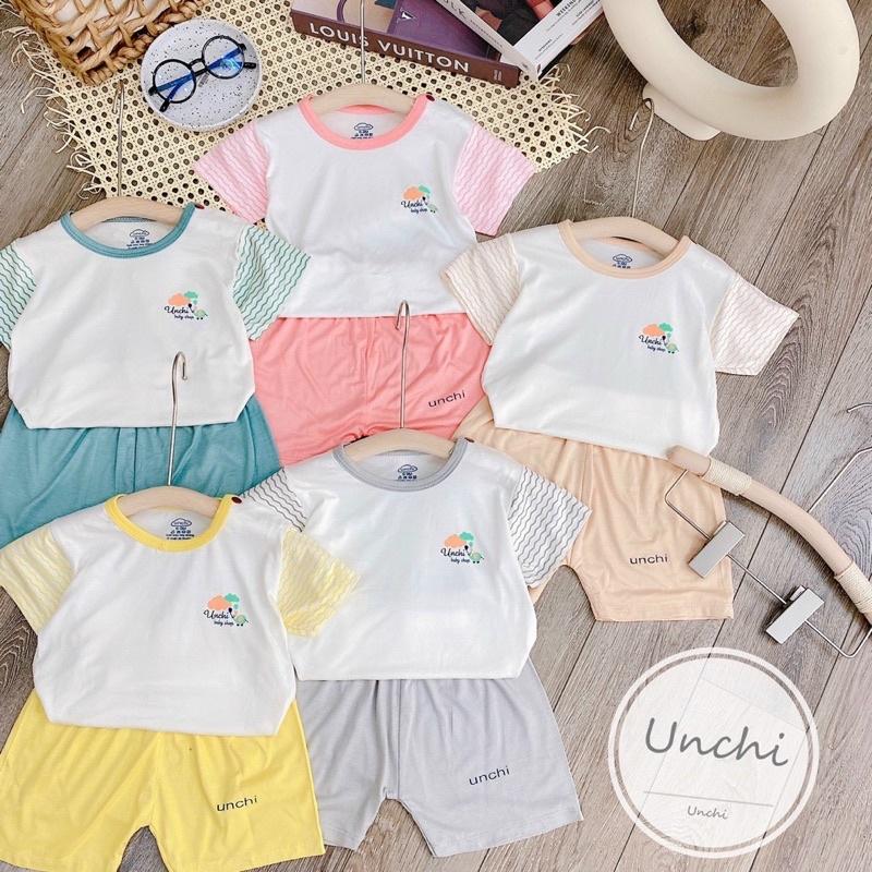 Bộ cộc Unchi thun lạnh phối màu siêu đẹp cho bé mẫu mới 2021