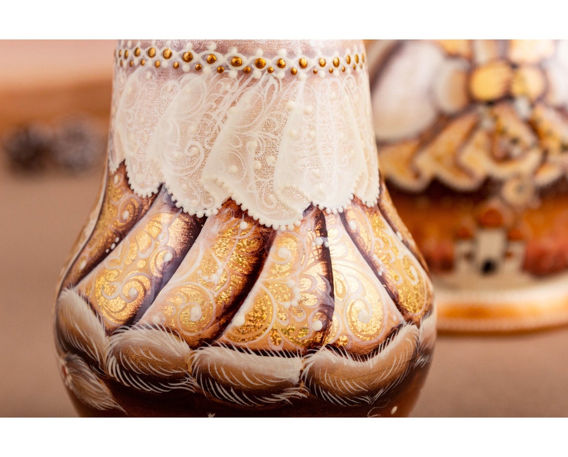 BÚP BÊ LẬT ĐẬT NGA HÀNG CAO CẤP HOA VĂN "CÔNG CHÚA KAZAN" MÀU NÂU SÁNG SIZE 14CM CỰC ĐẸP