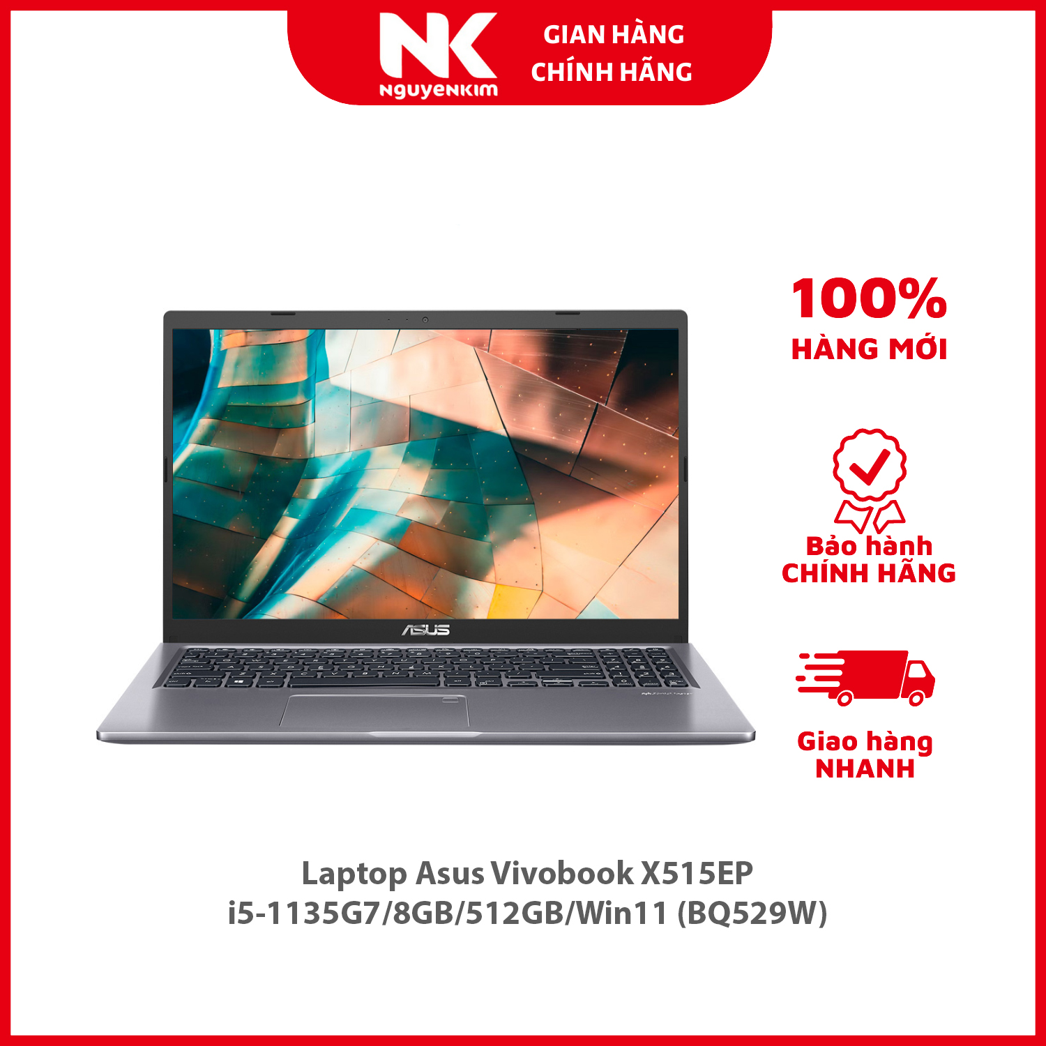 Laptop Asus Vivobook X515EP i5-1135G7/8GB/512GB/Win11 (BQ529W) - Hàng Chính Hãng