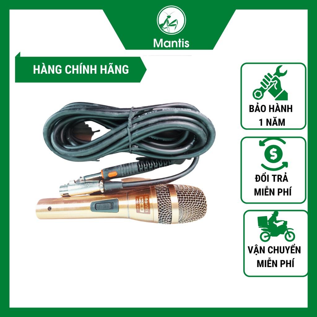 Micro Hát Karaoke Có Dây Mantis MG-6.3 Có Dây Dài 6m cầm nặng tay