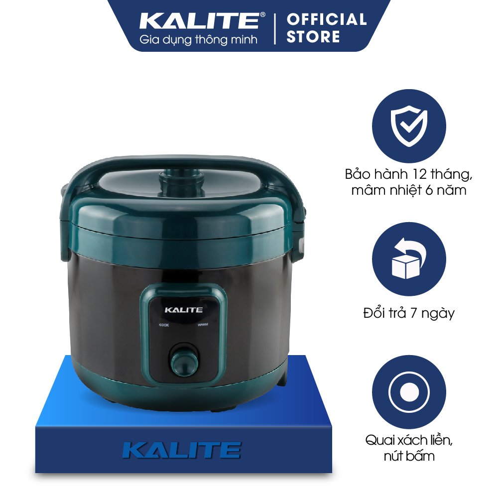 Nồi cơm điện Kalite KL 618, công suất 700W, dung tích 1.8L, quai cầm liền, nút bấm cơ kiểu dáng mới, hàng chính hãng