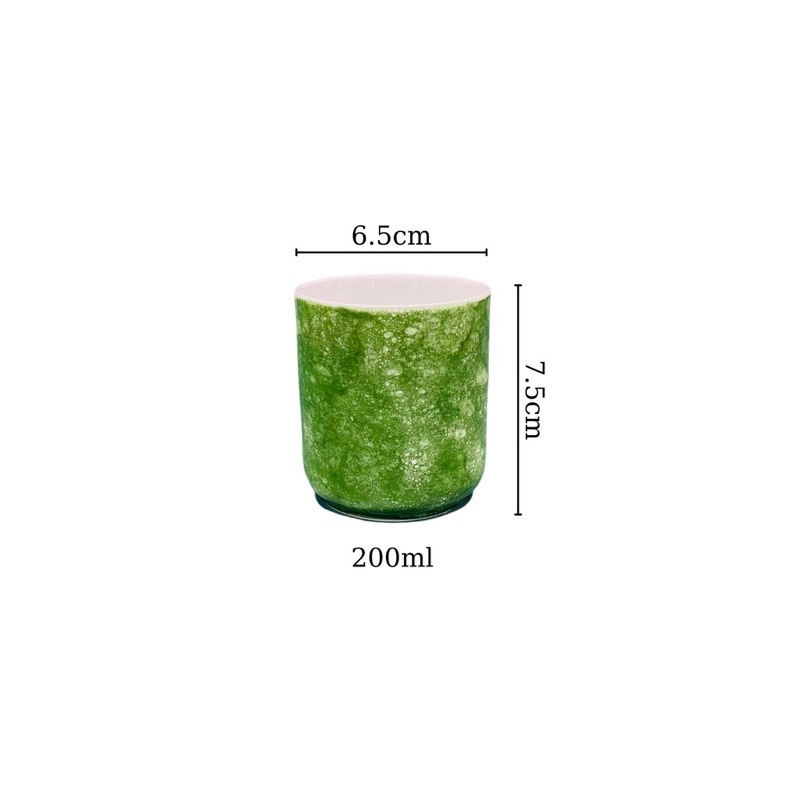 Cốc sứ, ly sứ men đá Bát Tràng hình trụ, cốc uống nước không quai 200ml nhiều màu lựa chọn