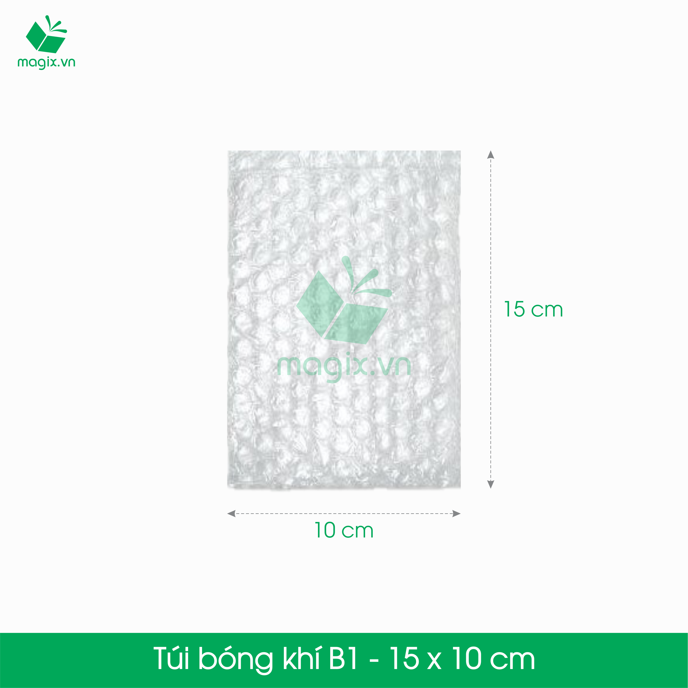 B1 - 15x10 cm - 50 Túi bóng khí, xốp hơi, xốp nổ đóng hàng