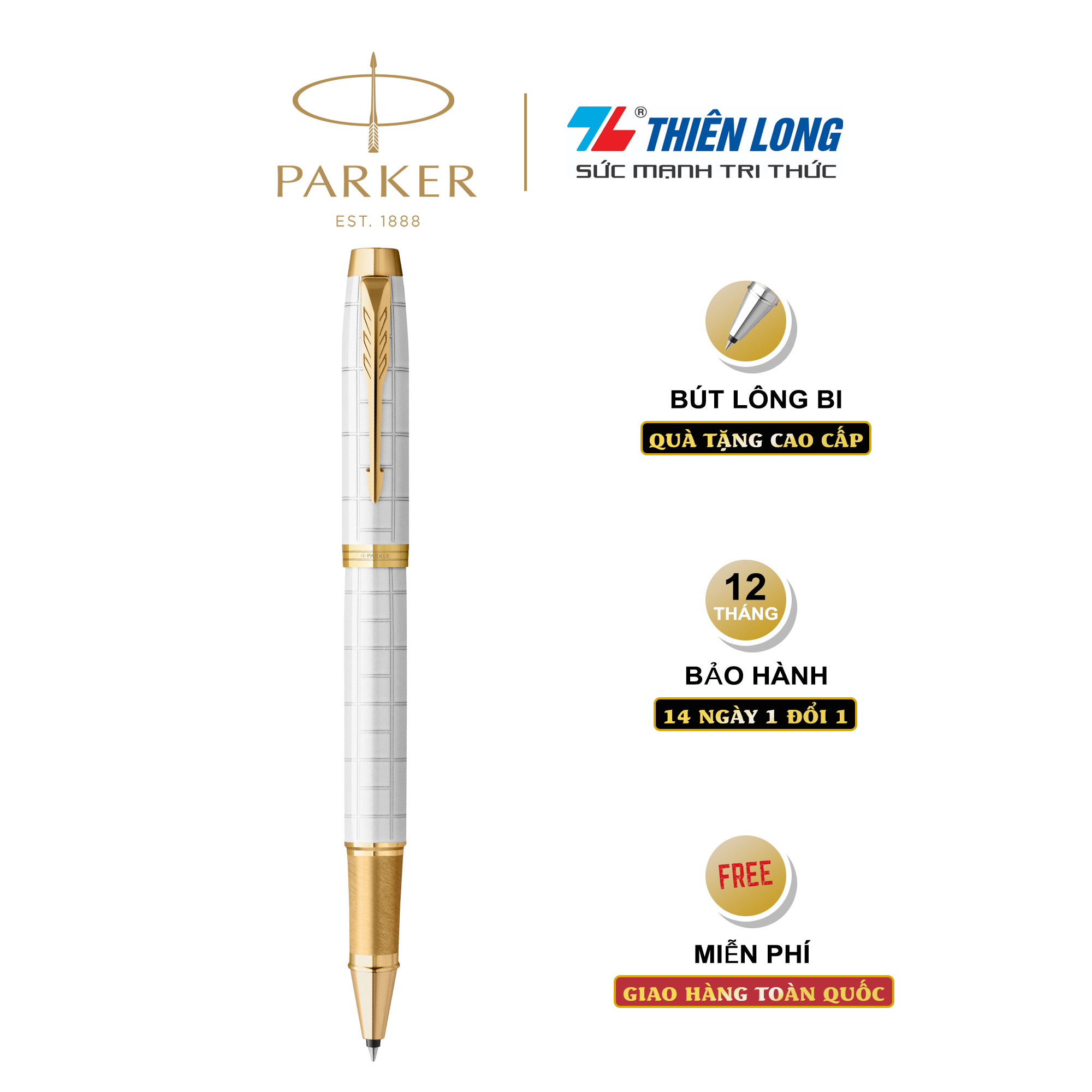 Bút lông bi cao cấp Parker IM PRM X-Pearl GT TB-2143464 - Thép không gỉ