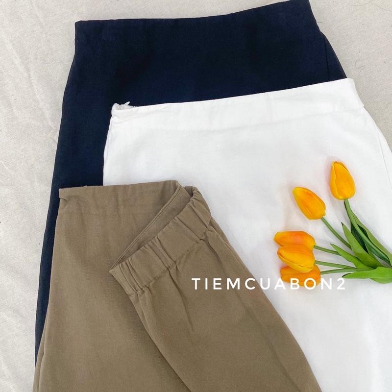 Chân váy kaki thô