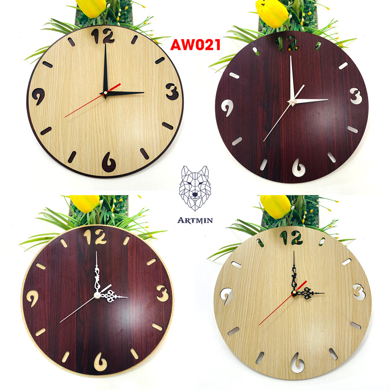 AW021 - Đồng Hồ Gỗ Treo Tường – Décor Trang Trí Vui Nhộn