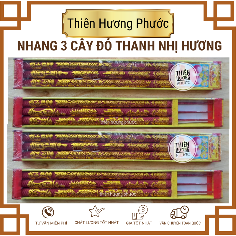 Nhang đũa Vương Kim Thành chữ đỏ 21 cây cao 50cm