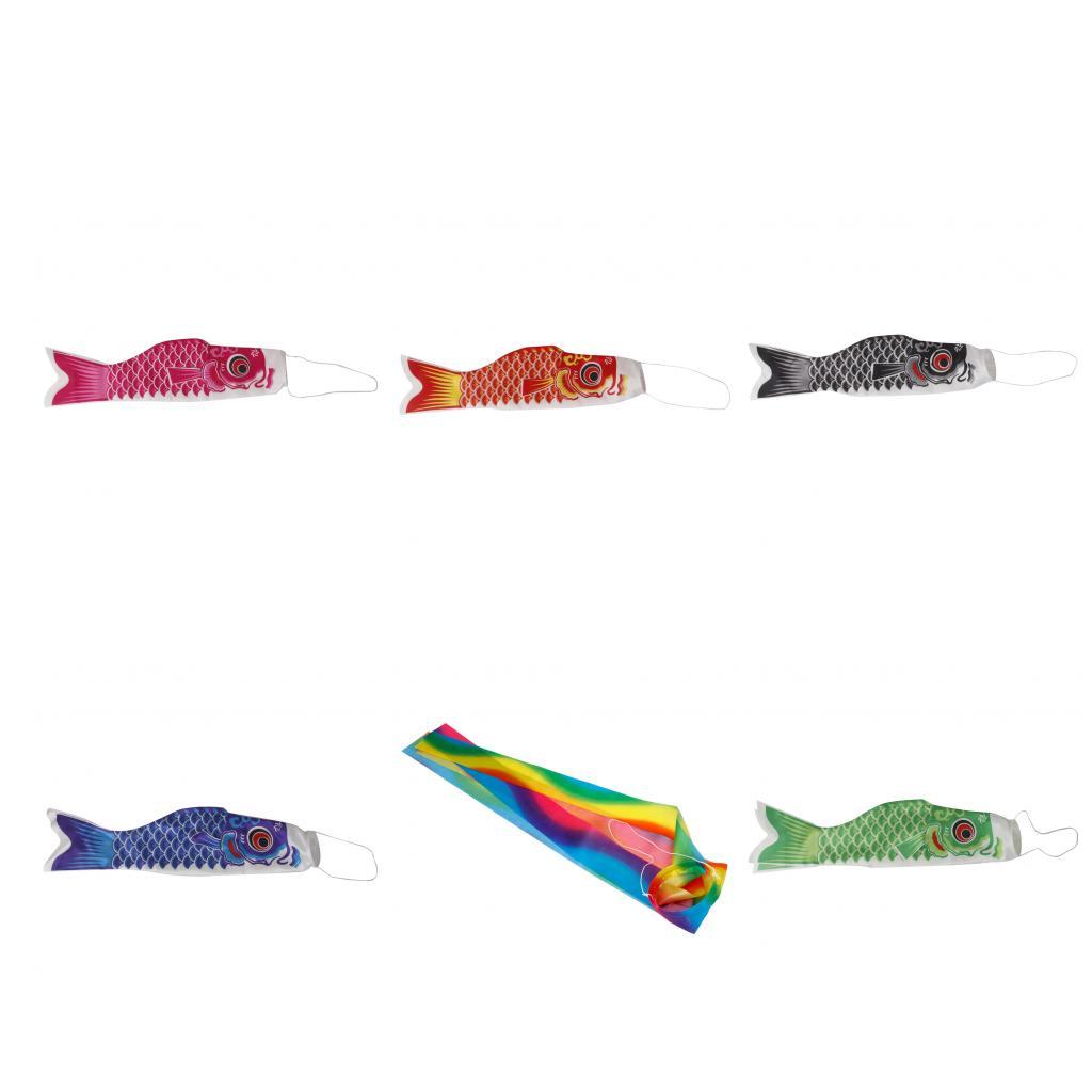 6pcs Japanese Boys Day Windsock Carp Flag KoiNobori Wind Streamer Fish 55cm