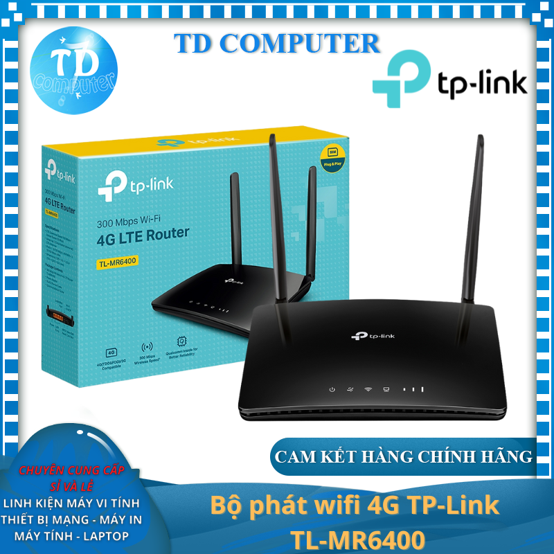 Bộ phát wifi 4G TP-Link TL - MR6400 - Hàng chính hãng FPT phân phối