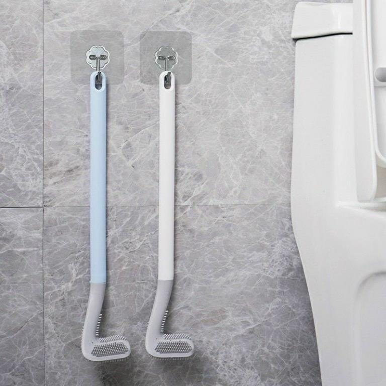 Cọ Toilet Silicon { Mẫu Mới 2021} Chổi Cọ Bồn Cầu Nhà Vệ Sinh Gắn Tường