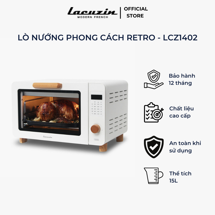 Lò nướng LACUZIN phong cách retro - LCZ1402