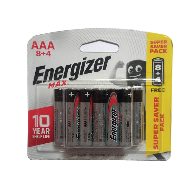 Pin Max 8 + 4 Viên Energizer E92 BP8+4 AAA
