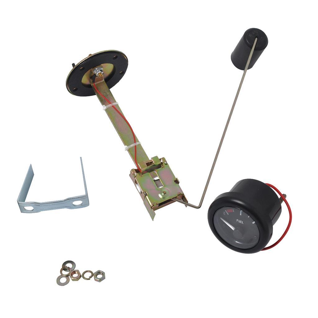 2" Marine Fuel Gauge E-1/2-F Boat Fuel Level Indicator 12V 350mm Sensor