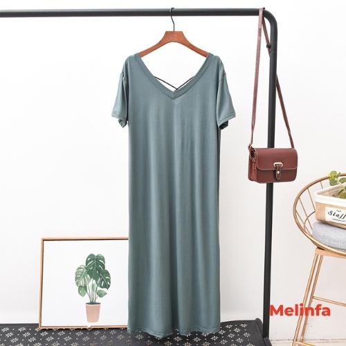 Váy đầm nữ ngắn tay cổ tim chéo lưng vải Modal mềm mại thoáng mát mặc mùa hè mã VAV0300