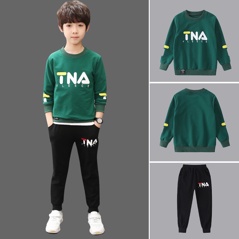 Bộ quần áo thu đông cho bé trai &quot;TNA&quot; 14-45kg. Bộ dài tay ấm áp cho bé trai 4-14 tuổi. Vải nỉ dày dặn. Thoải mái. G51