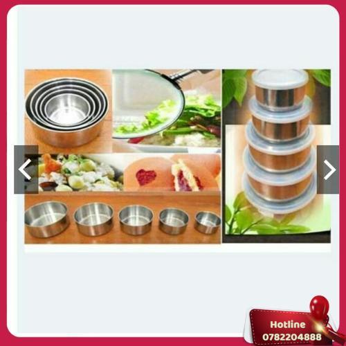 Bộ 5 Bát Inox Có Nắp Đậy Tiện Ích - Miễn Phí Vận Chuyển