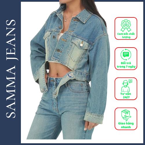 ÁO JACKET nữ sành điệu A8, áo bò nữ siêu đẹp, chất vải Jean cotton cao cấp thương hiệu Samma Jeans