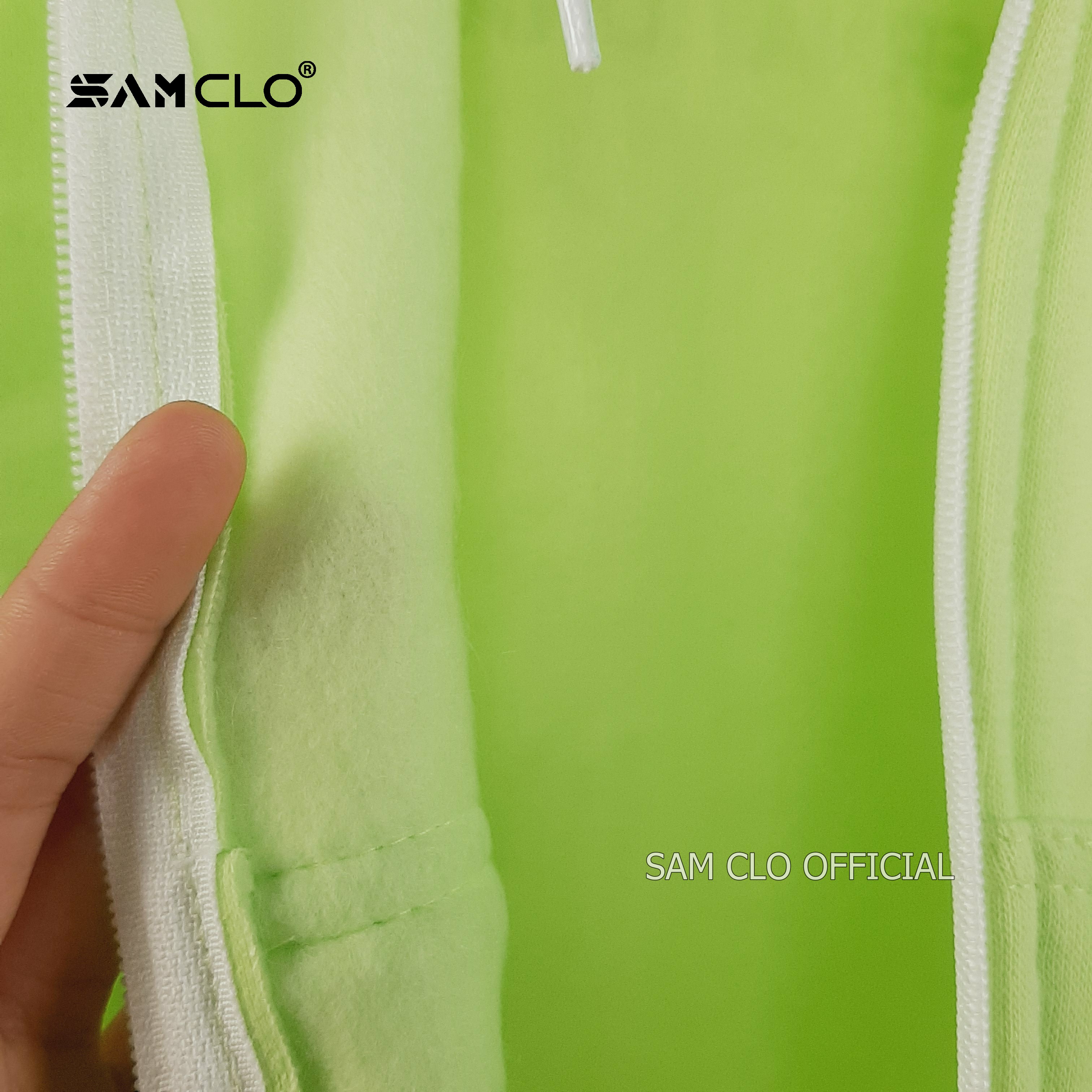 ÁO KHOÁC NỈ nam nữ SAM CLO có khóa kéo tay dài thu đông freesize dáng unisex in chữ missout