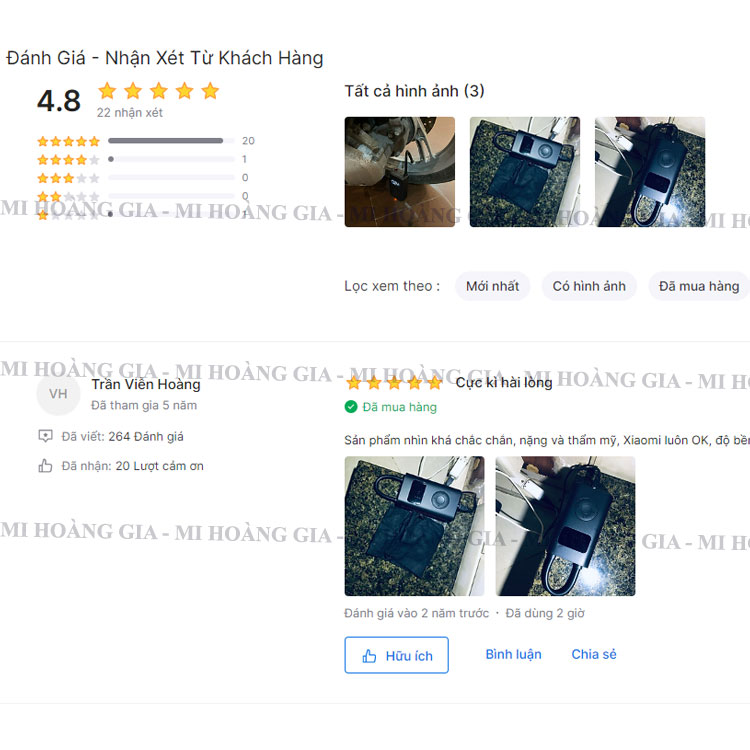 BƠM CẦM TAY ĐA NĂNG XE HƠI MI PORTABLE ELECTRIC AIR COMPRESSOR - HÀNG CHÍNH HÃNG