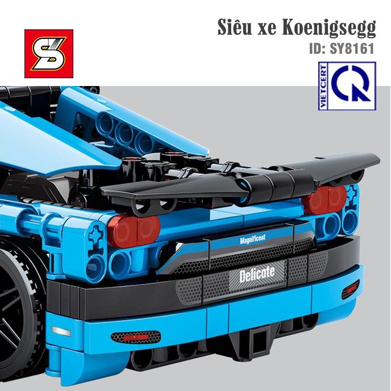 Đồ chơi lắp ráp Siêu xe Koenigsegg - SY BLOCK SY8161 (kéo cót chạy đà) - 527 chi tiết