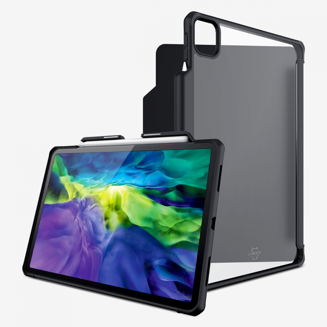 BAO DA ITSKINS HYBRID SOLID FOLIO FOR IPAD 12.9-INCH 2020 BLACK - Hàng Chính Hãng