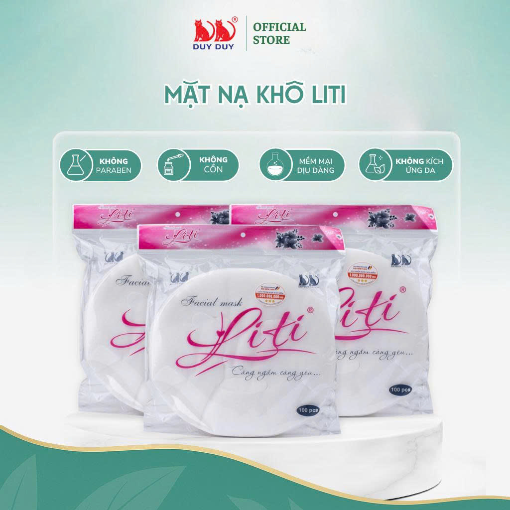 Mặt nạ khô Liti vải rayon mềm mịn 100 miếng (21x23cm) không hóa chất chuyên chăm sóc da mặt