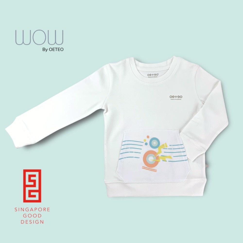 Áo Thun Dài Tay WOW by OETEO Cho Bé Trai, Bé Gái Từ 2 Đến 4 Tuổi Vải 100% Cotton Mềm Mại