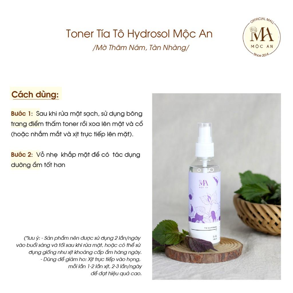 Toner Tía Tô Hydrosol Mờ Thâm Nám, Tàn Nhàng - Mộc An 100ml