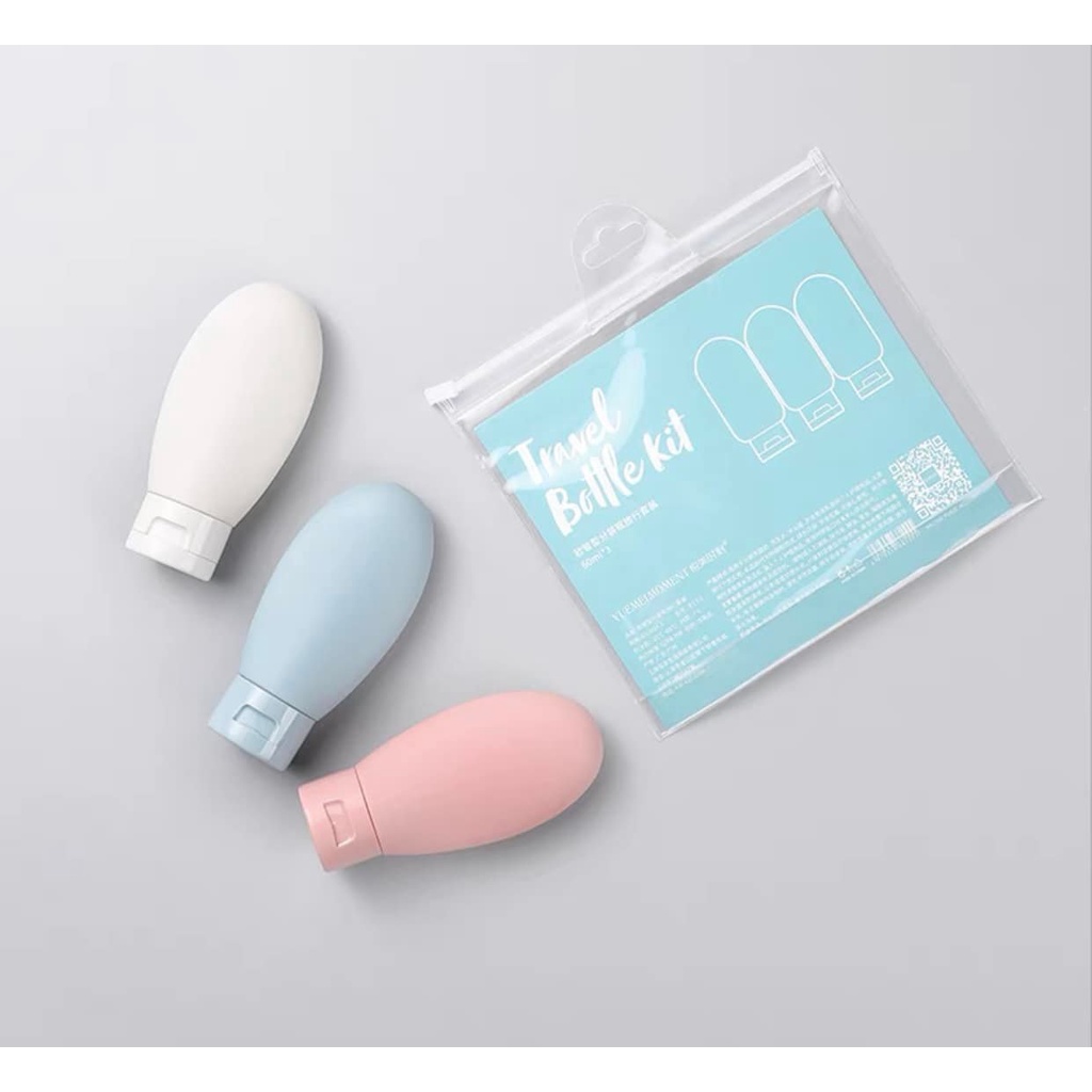 Chai chiết mỹ phẩm Lọ chiết dầu gội, sữa tắm nhựa dẻo 60ml - chai chiết nắp nhấn du lịch tiện dụng