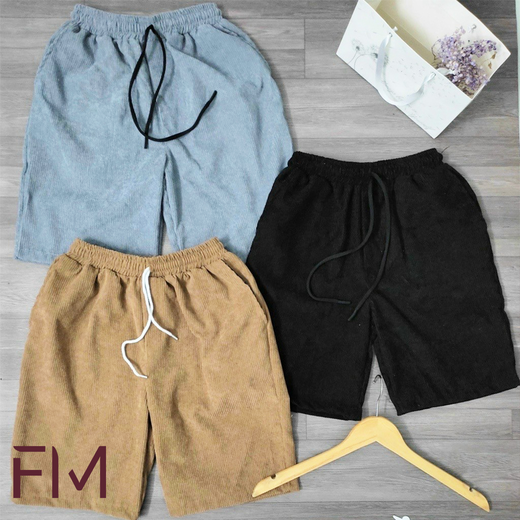 Quần Short nam nhung tăm, quần đùi nam style Hàn Quốc- FORMEN SHOP- FMTP013