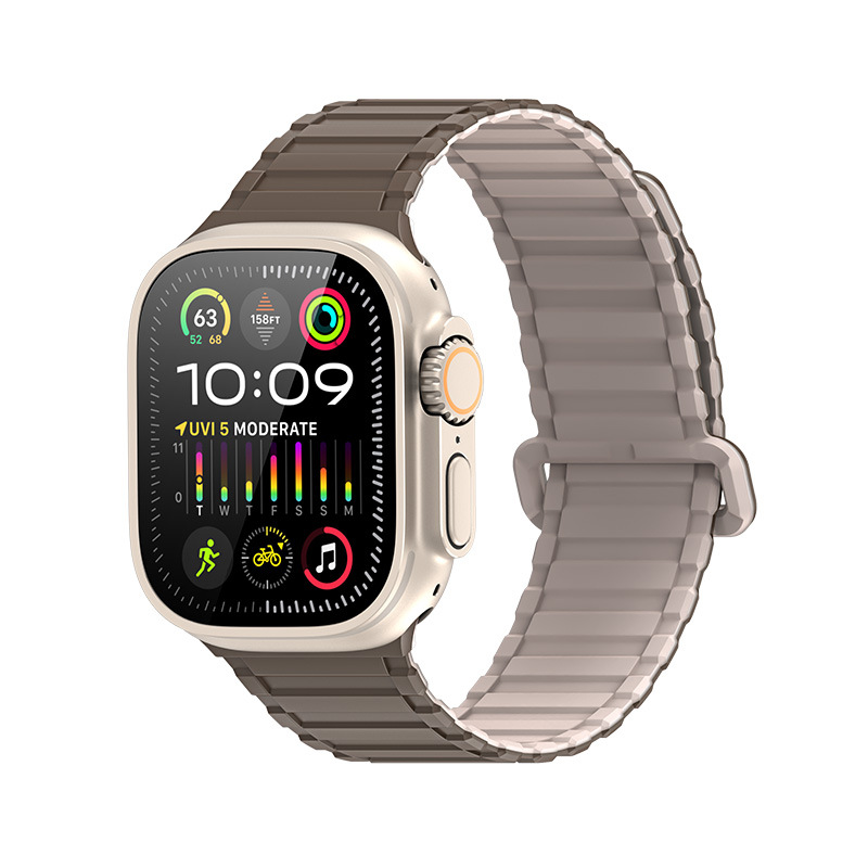 Dây Đeo Thay Thế Silicone Magnets Dux Ducis Dành Cho Apple Watch Ultra, Apple Watch Series, KJ Series, Nam Châm Từ Tính_ Hàng chính hãng