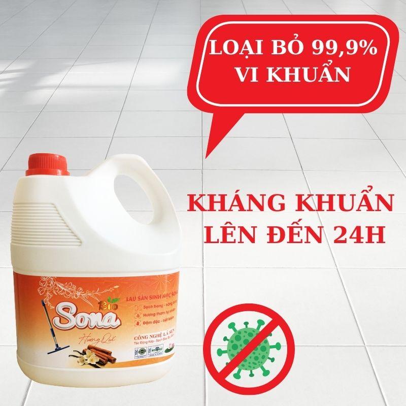 Nước lau sàn nhà sinh học SONA 3.6L hương chanh sả, quế 100% từ thiên nhiên